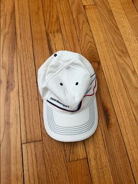 BMW Motorsport Cap - White with Navy Logo baseball embroidered brand unisex
